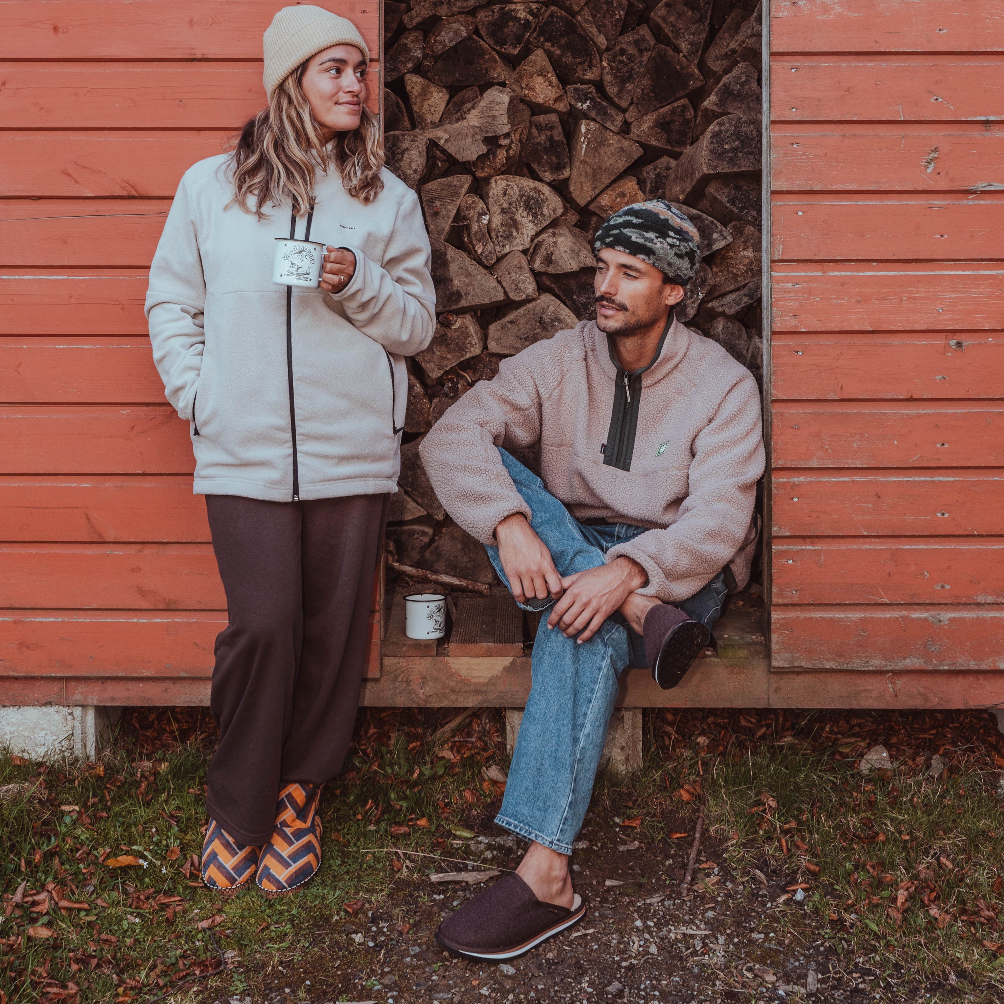 HOME MEN - Chaussons avec doublure fourrée pour Homme